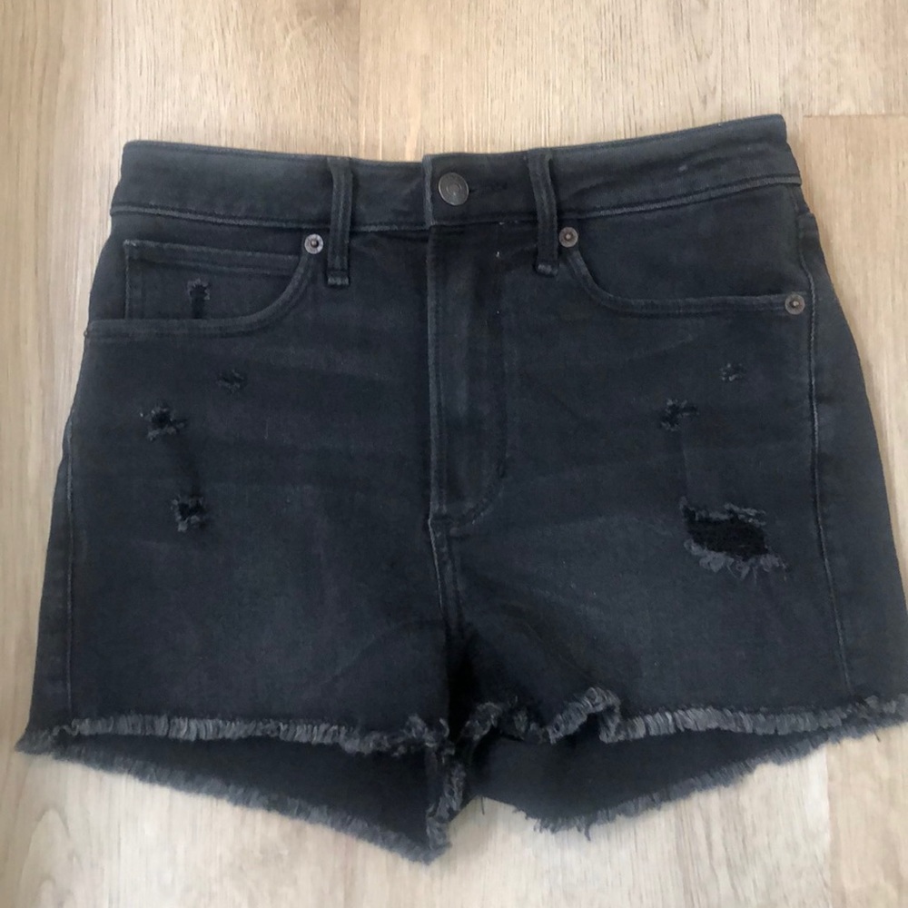 Abercrombie High Rise Distressed Jean Shorts